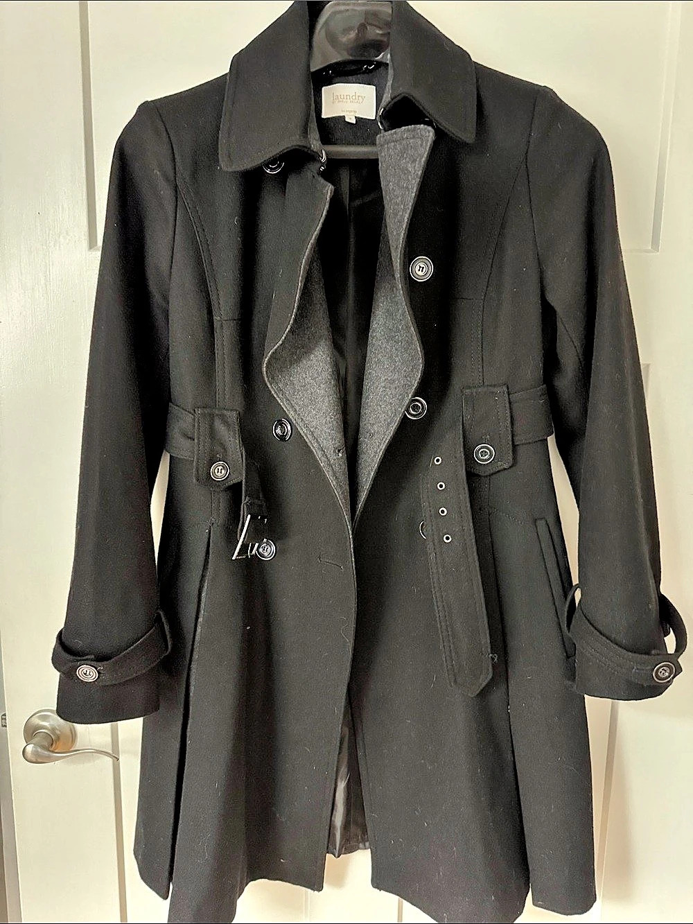 Laundry by Shelli Segal Women's Black Trench Coat
